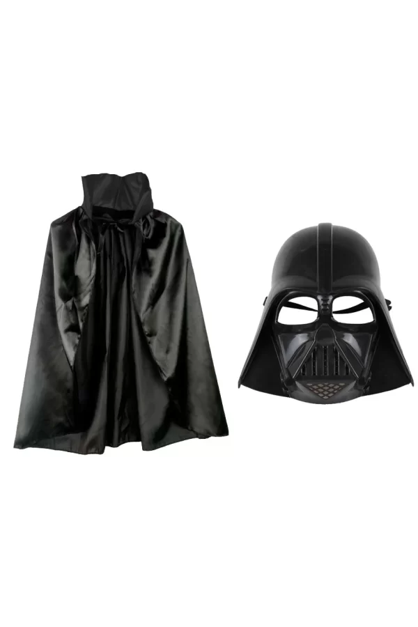 Çocuk Boy Yıldız Savaşları Star Wars Darth V Maskesi Ve 90 Cm Pelerin Seti Siyah