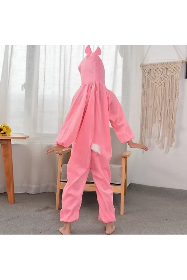 Çocuk Tavşan Kostümü Pembe Renk 4-5 Yaş 100 Cm