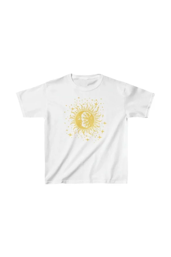 Luz&Pos Çocuk Unisex Baskılı T-shirt - Beyaz