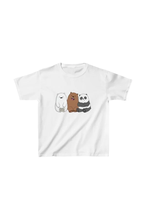 Luz&Pos Çocuk Unisex Baskılı T-shirt - Beyaz
