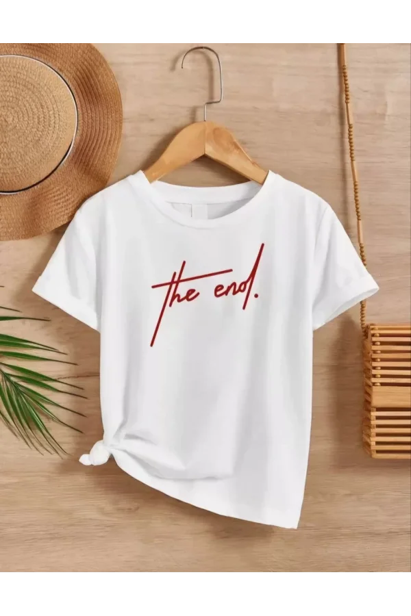 Luz&Pos Çocuk Unisex Baskılı T-shirt - Beyaz