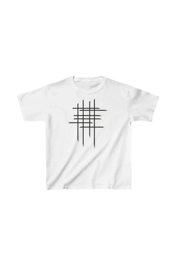 Luz&Pos Çocuk Unisex Baskılı T-shirt - Beyaz