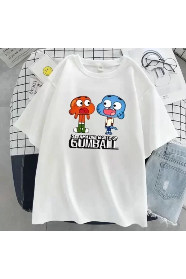 Luz&Pos Çocuk Unisex Baskılı T-shirt - Beyaz