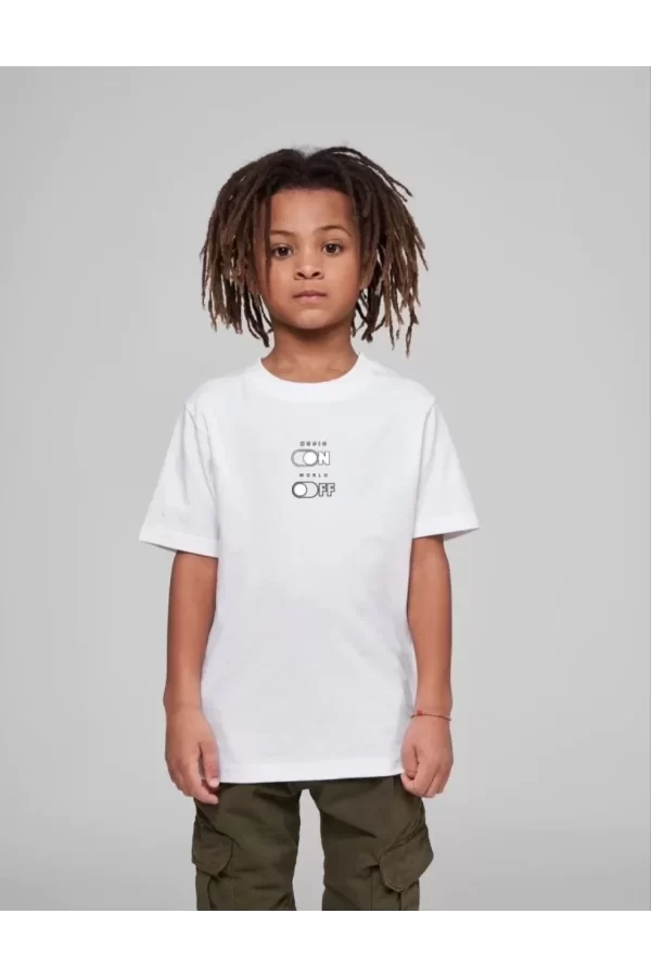 Luz&Pos Çocuk Unisex Baskılı T-shirt - Beyaz
