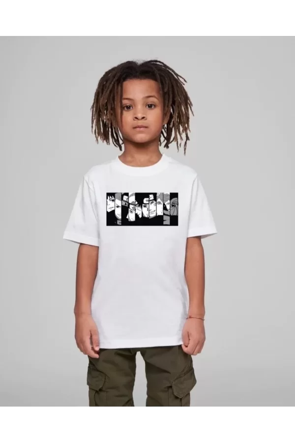 Luz&Pos Çocuk Unisex Baskılı T-shirt - Beyaz