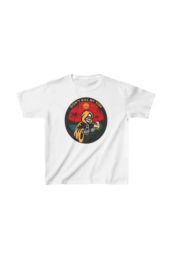 Luz&Pos Çocuk Unisex Baskılı T-shirt - Beyaz