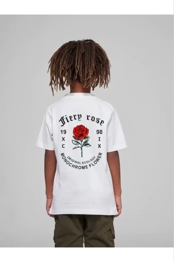 Luz&Pos Çocuk Unisex Baskılı T-shirt - Beyaz