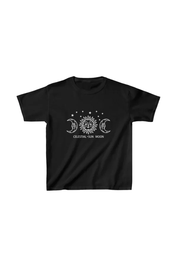 Luz&Pos Çocuk Unisex Baskılı T-shirt - Siyah