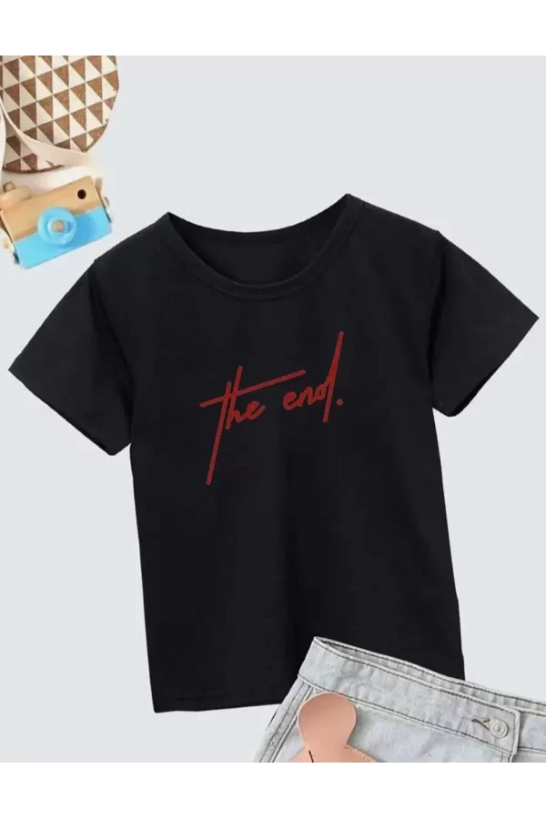 Luz&Pos Çocuk Unisex Baskılı T-shirt - Siyah