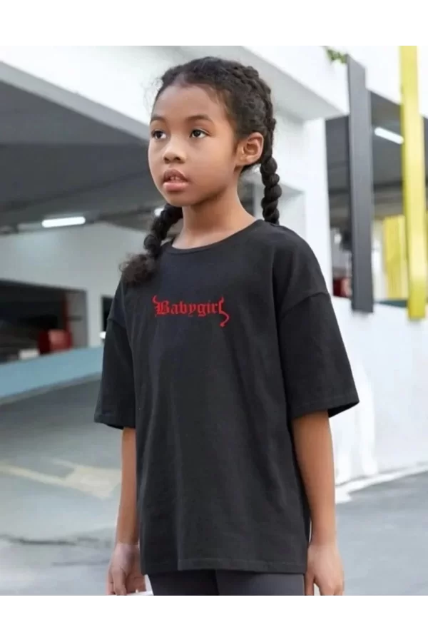 Luz&Pos Çocuk Unisex Baskılı T-shirt - Siyah