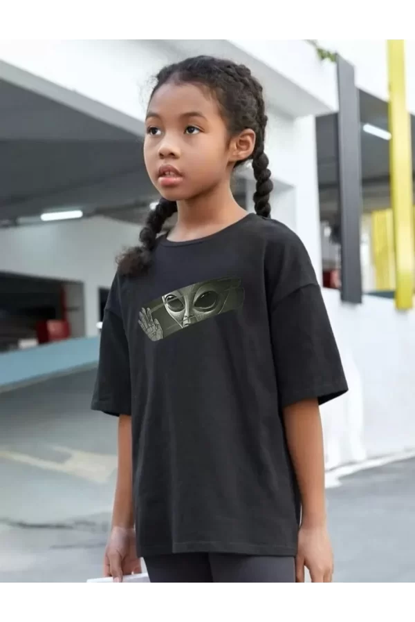 Luz&Pos Çocuk Unisex Baskılı T-shirt - Siyah
