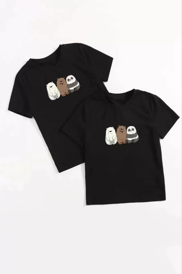Luz&Pos Çocuk Unisex Baskılı T-shirt - Siyah