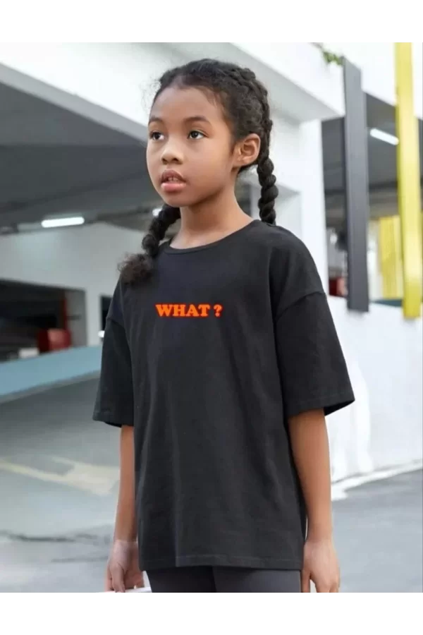 Luz&Pos Çocuk Unisex Baskılı T-shirt - Siyah