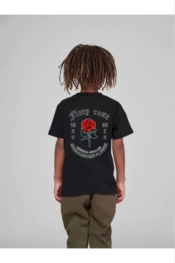 Luz&Pos Çocuk Unisex Baskılı T-shirt - Siyah