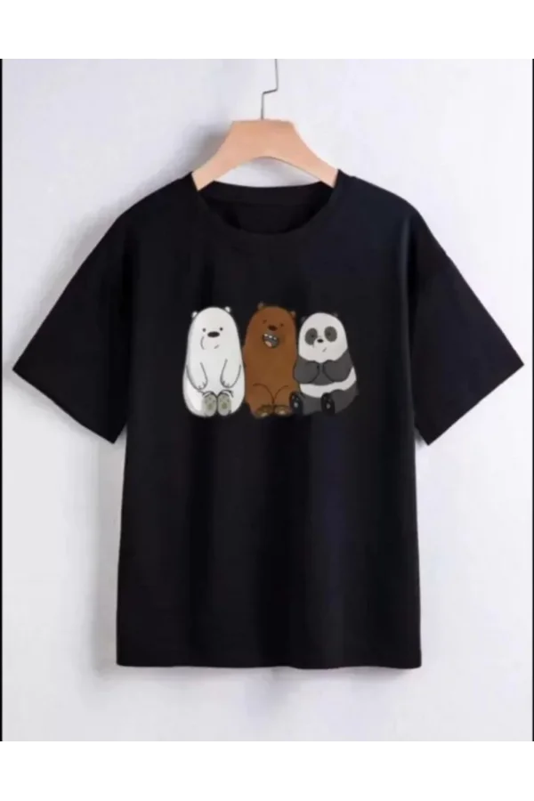 Luz&Pos Çocuk Unisex Baskılı T-shirt - Siyah