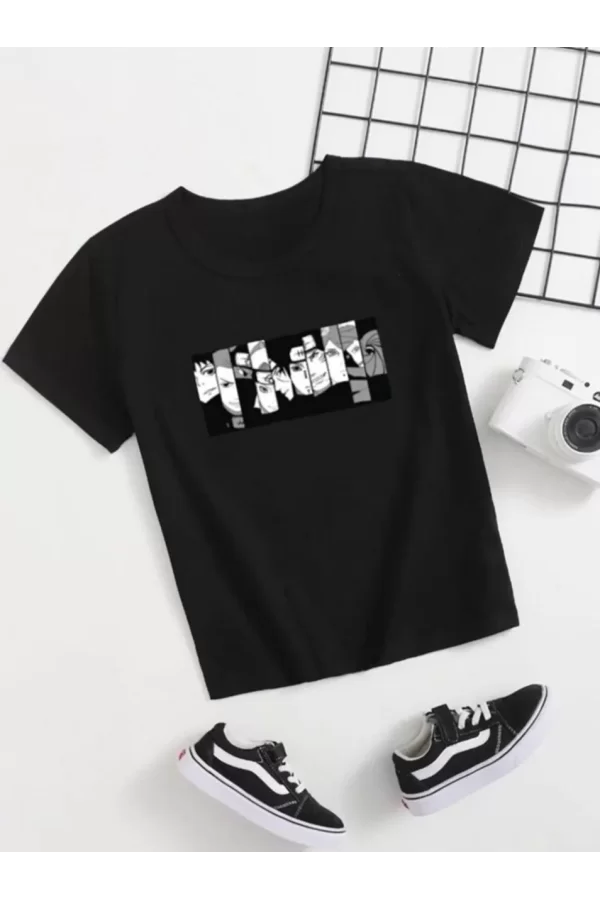 Luz&Pos Çocuk Unisex Baskılı T-shirt - Siyah