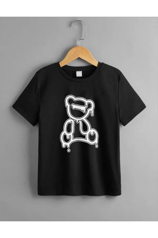Luz&Pos Çocuk Unisex Baskılı T-shirt - Siyah