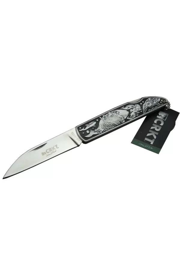 Cr 0102 Kamp Çakı 20 Cm - Balık Desenli Metal Sap, Kılıflı, Kutulu
