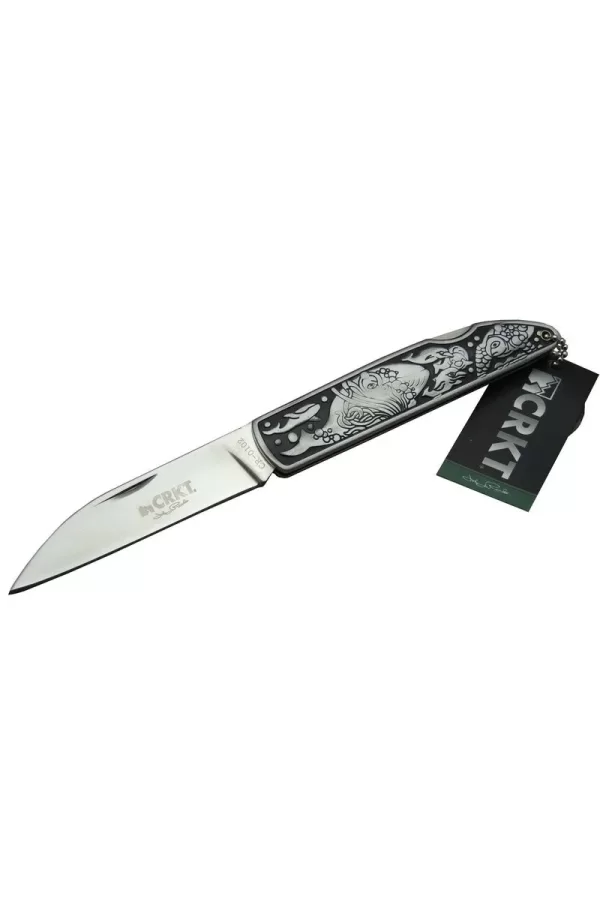 Cr 0102 Kamp Çakı 20 Cm - Balık Desenli Metal Sap, Kılıflı, Kutulu
