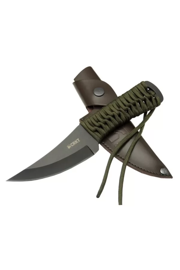 Crkt Scrub Fixed 2712 Bk Siyah Kamp / Outdoor Bıçak 22,5cm - İpli Sap, Deri Kılıflı