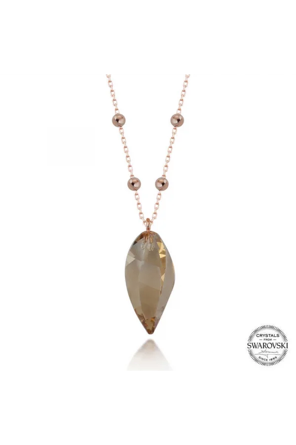 Luz&Pos Crystal Taşlı Rose Top Zincir Gümüş Kadın Kolye