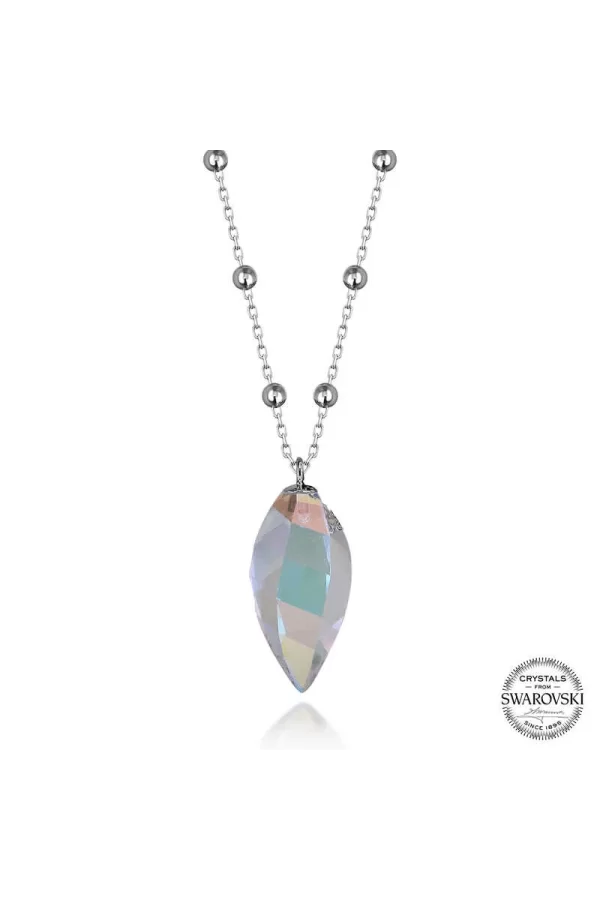 Luz&Pos Crystal Taşlı Top Zincir Gümüş Kadın Kolye