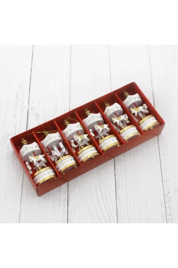 Dekoratif 6li Beyaz Mini Atlı Karınca