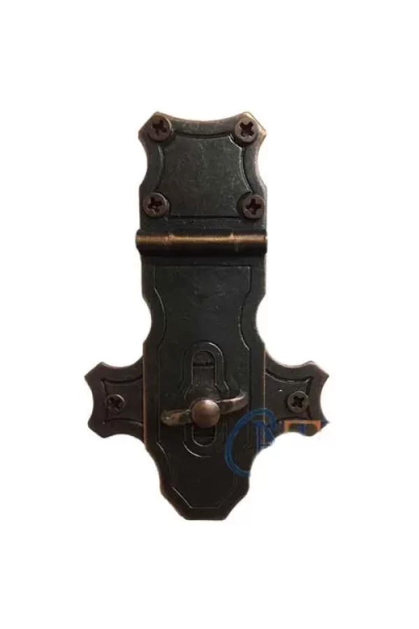 Dekoratif Anahtarlı Sandık Askısı - 40x65mm, Oksit, 1 Adet