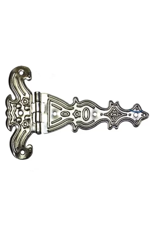 Dekoratif, Sac Tek Kuyruklu Menteşe - 69x102 Mm, Büyük, Nikel, 1 Adet