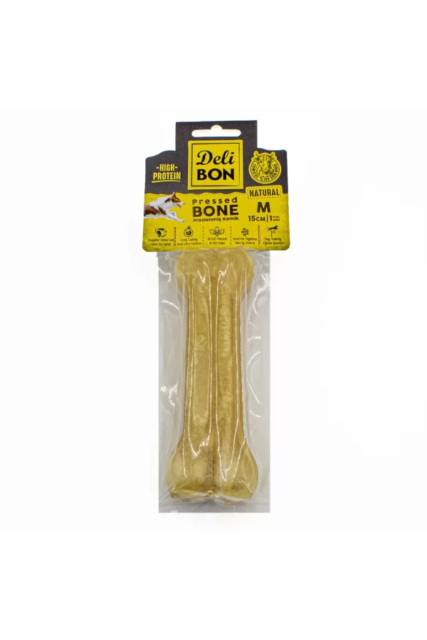 Delibon Deri Köpek Çiğneti Pres Kemik 1x15cm Natural