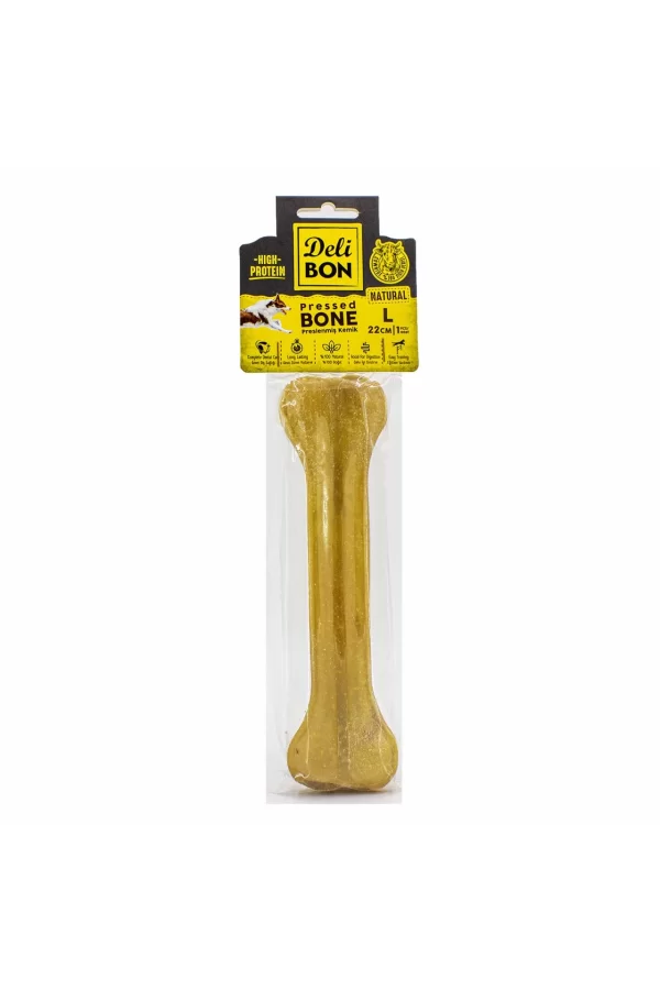 Delibon Deri Köpek Çiğneti Pres Kemik 1x22cm Natural
