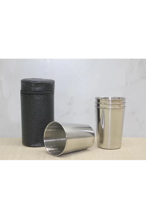 Deri Kılıflı 4lü Shot Bardak Alk3926