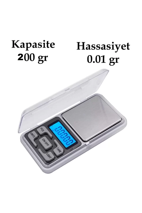 Dijital Hassas Elektronik Kuyumcu Cep Terazisi Tartı 200 Gr /  0.01 Gr
