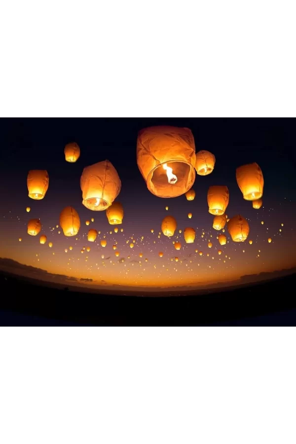 Dilek Feneri Gece Gökyüzü Dilek Balonu