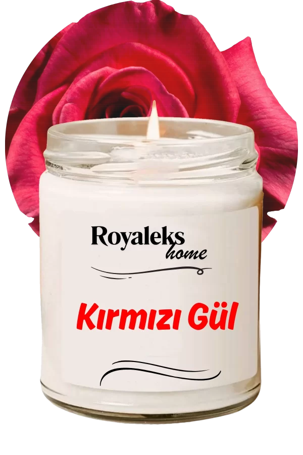 Doğal Özel Seri Kokulu Dekoratif Kavanoz Mum 210 cc - Kırmızı Gül Esansı - RYL