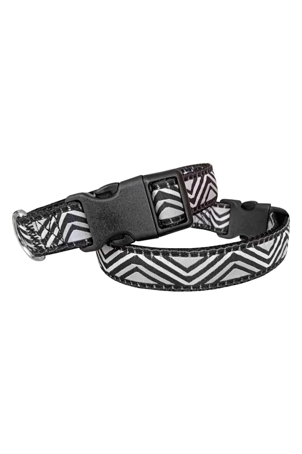 Doggie Dalga Desenli Dokuma Köpek Boyun Tasması 1,5 cm x 27-40 cm Siyah