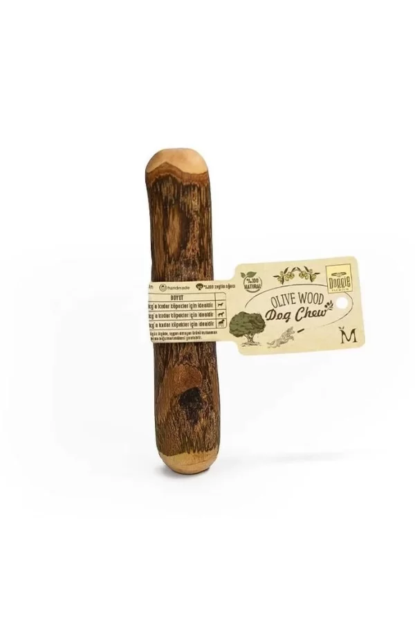 Doggie Doğal Zeytin Ağacı Çiğnenebilen Köpek Oyuncağı M 14 x 2,5 cm 15 kg