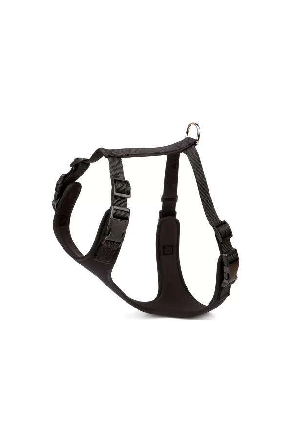 Doggie Havalı Ped Dokuma Köpek Göğüs Tasması 60/85 cm Siyah