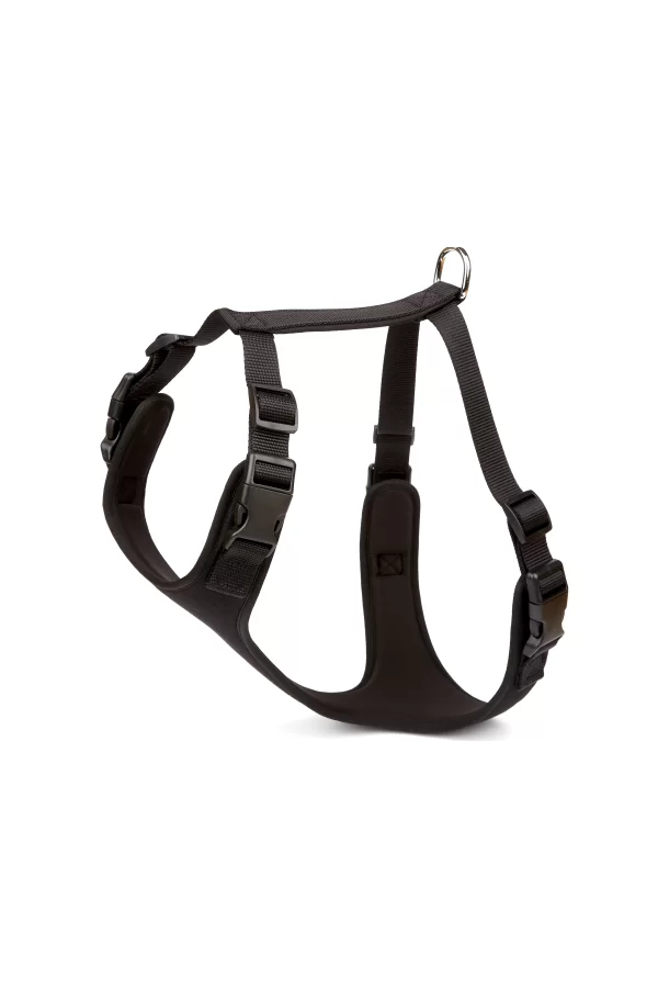 Doggie Havalı Ped Dokuma Köpek Göğüs Tasması 70/95 cm Siyah