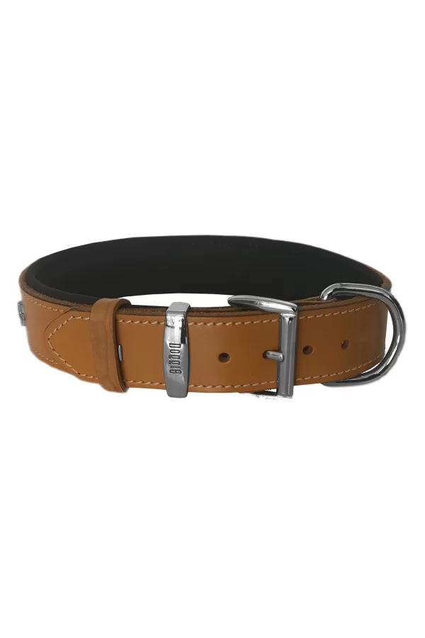 Doggie Konfor Deri Köpek Figürlü Köpek Boyun Tasması 56-64 cm XL Kamel