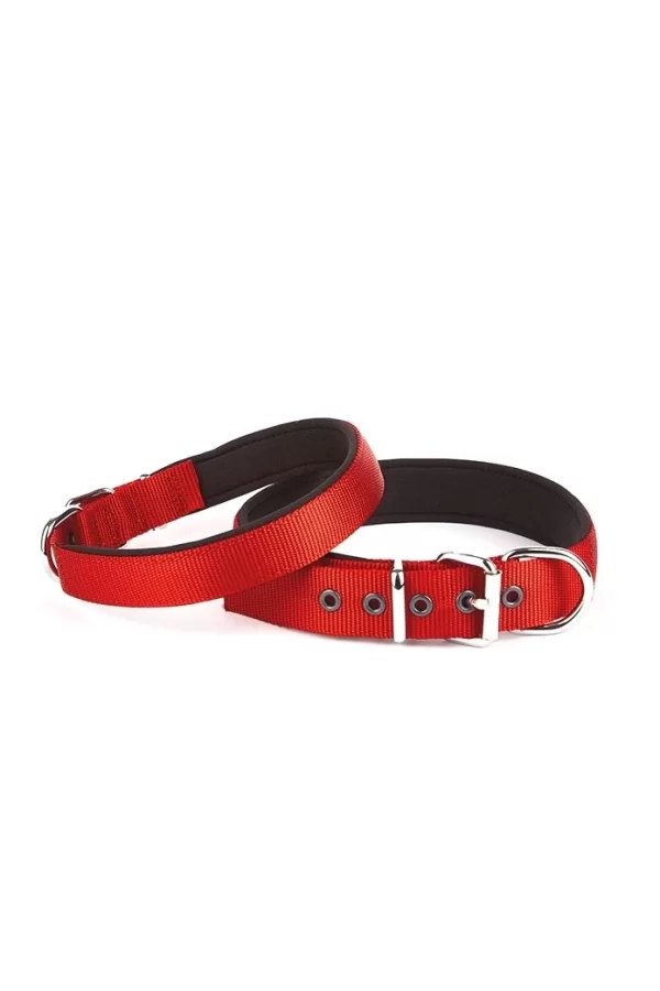 Doggie Konfor Seri Dokuma Köpek Boyun Tasması 4x57-65cm Kırmızı