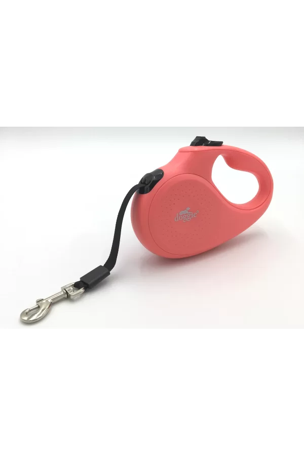 Doggie Master Seri Otomatik Makaralı Köpek Gezdirme 12 kg / 3 M Pembe