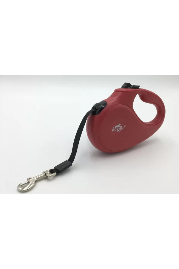 Doggie Master Seri Otomatik Makaralı Köpek Gezdirme 25 kg / 5 M Kırmızı