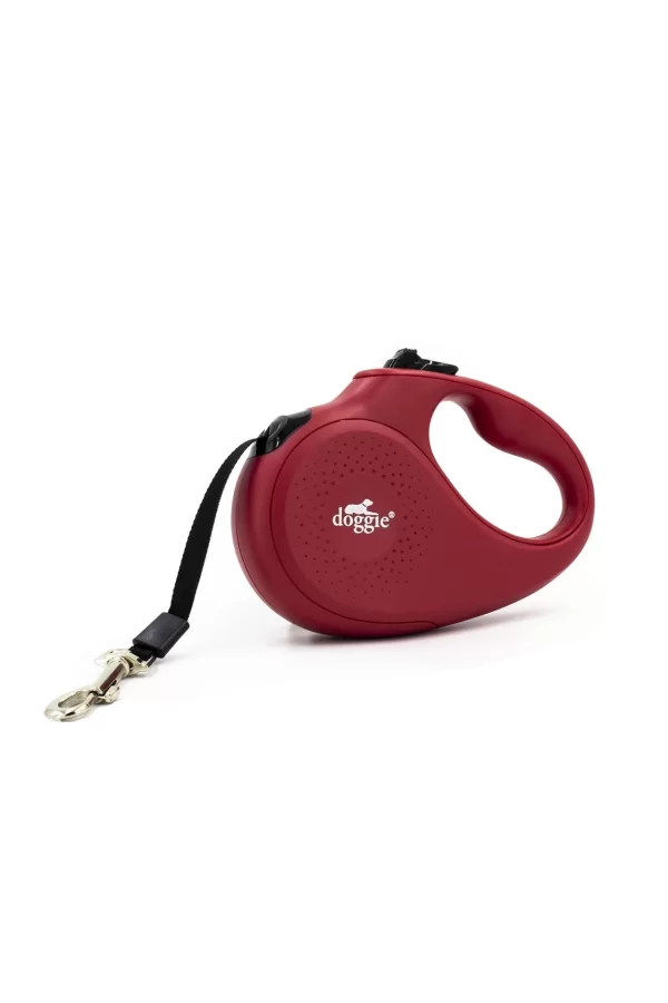 Doggie Master Seri Otomatik Makaralı Köpek Gezdirme 25 kg / 5 M Kırmızı