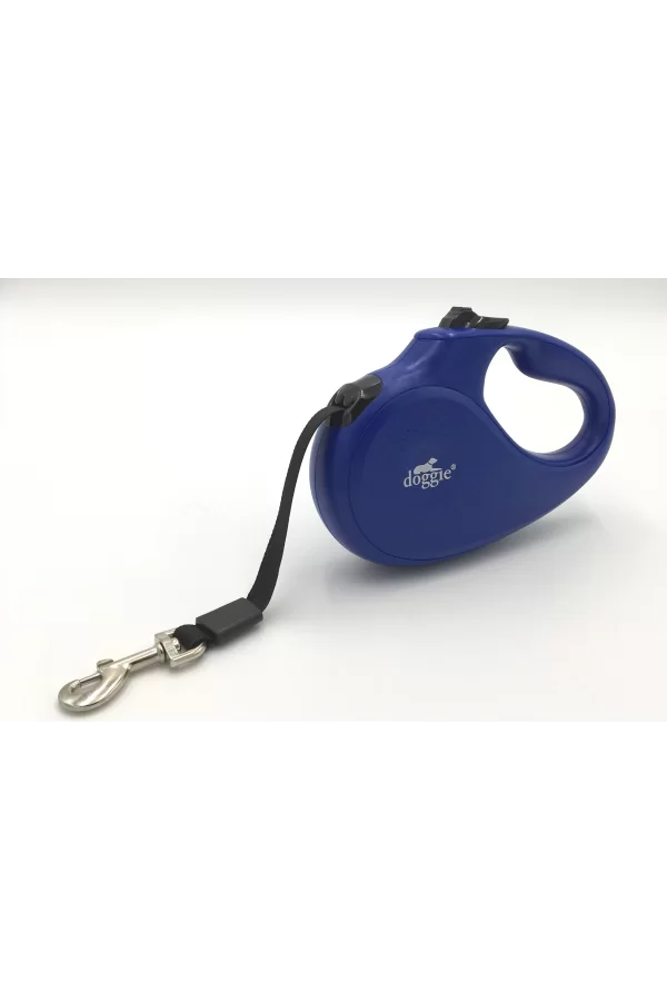 Doggie Master Seri Otomatik Makaralı Köpek Gezdirme 50 kg / 5 M Mavi