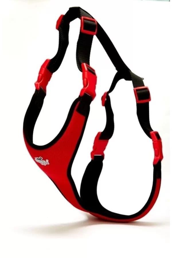 Doggie Softlu Siyah Köpek Bel Tasması 70/95 cm Kırmızı