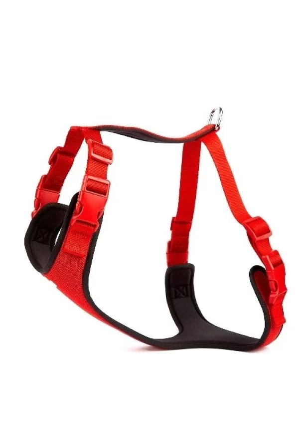 Doggie Softlu Siyah Köpek Bel Tasması 70/95 cm Kırmızı