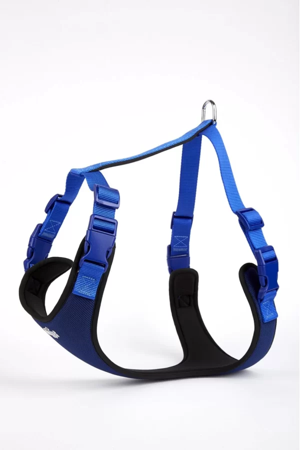 Doggie Softlu Siyah Köpek Bel Tasması 70/95 cm Mavi