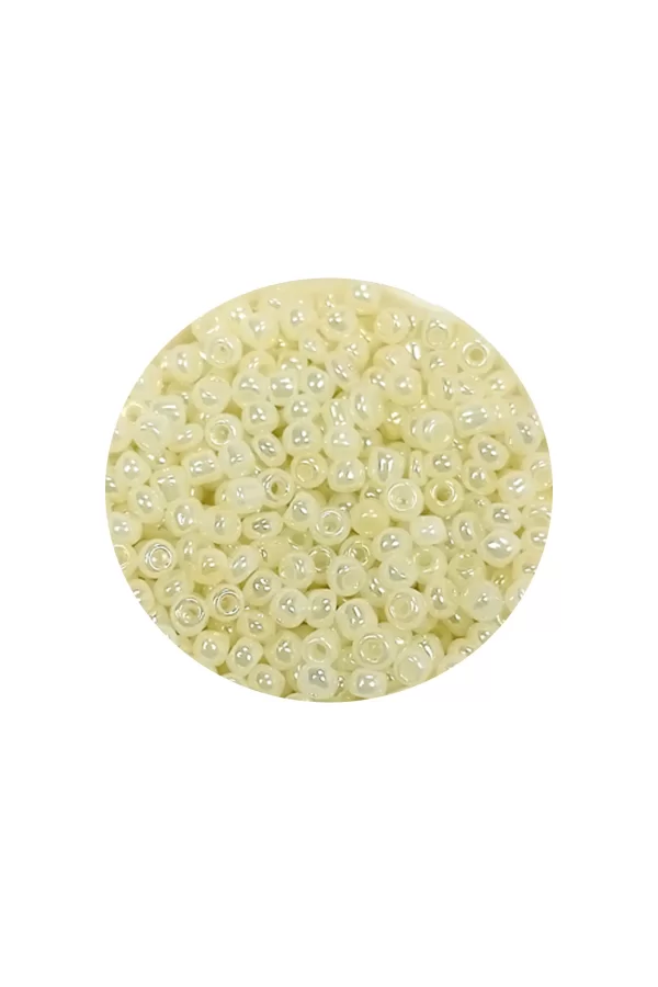 Dökme Cam Kum Boncuk (11/0) 2 mm - 20 Gram -  Krem - BNC012