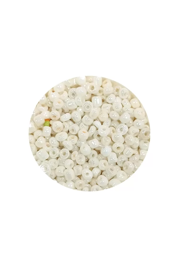 Dökme Cam Kum Boncuk (11/0) 2 mm - 20 Gram -  Parlak Beyaz - BNC030